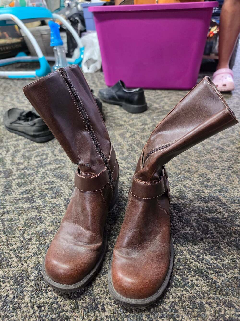 Candie's Winnipeg Size 8 Brown Moto Boots
